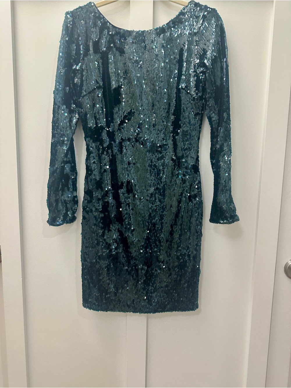 Dress the Population Lola Teal Sequin Mini Dress L